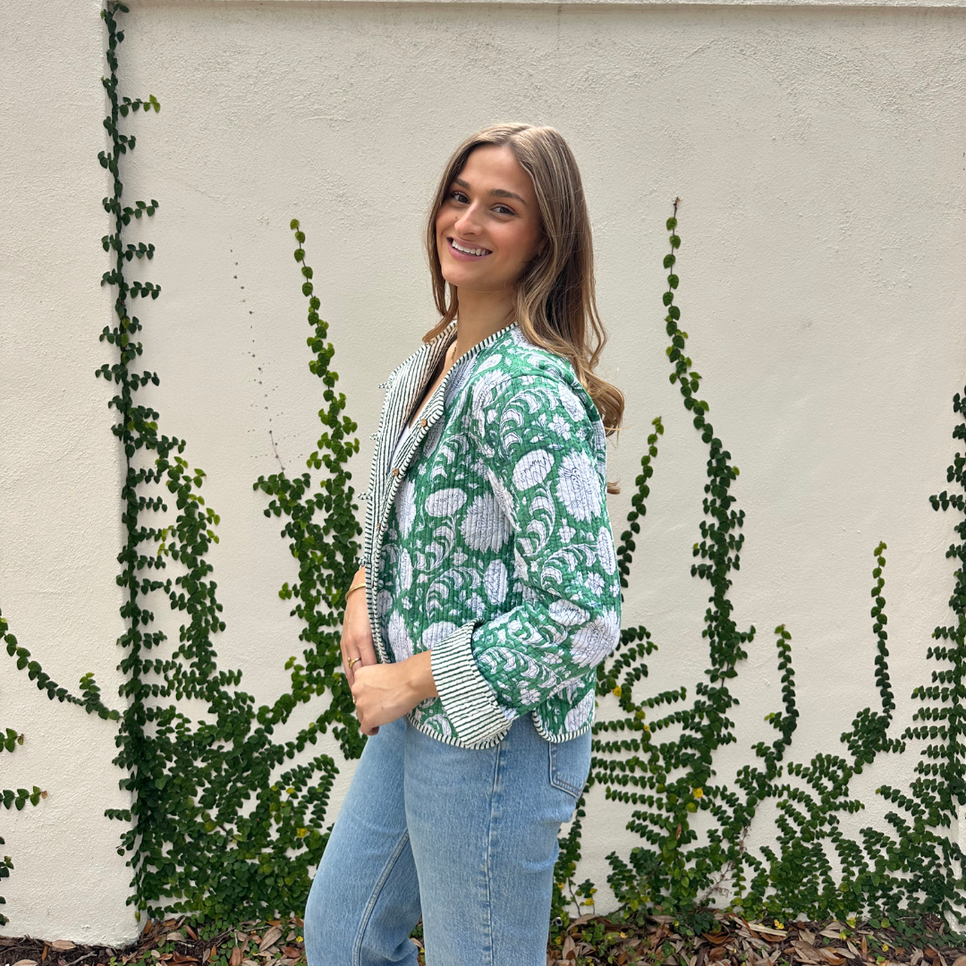 Green Floral Jacket
