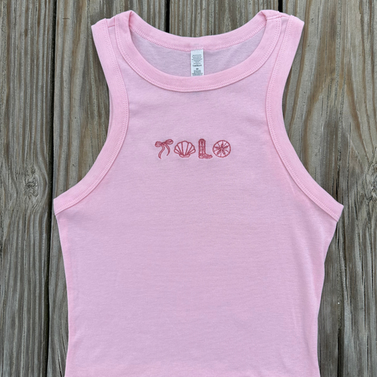 Pink Costal Cowgirl Tank Top